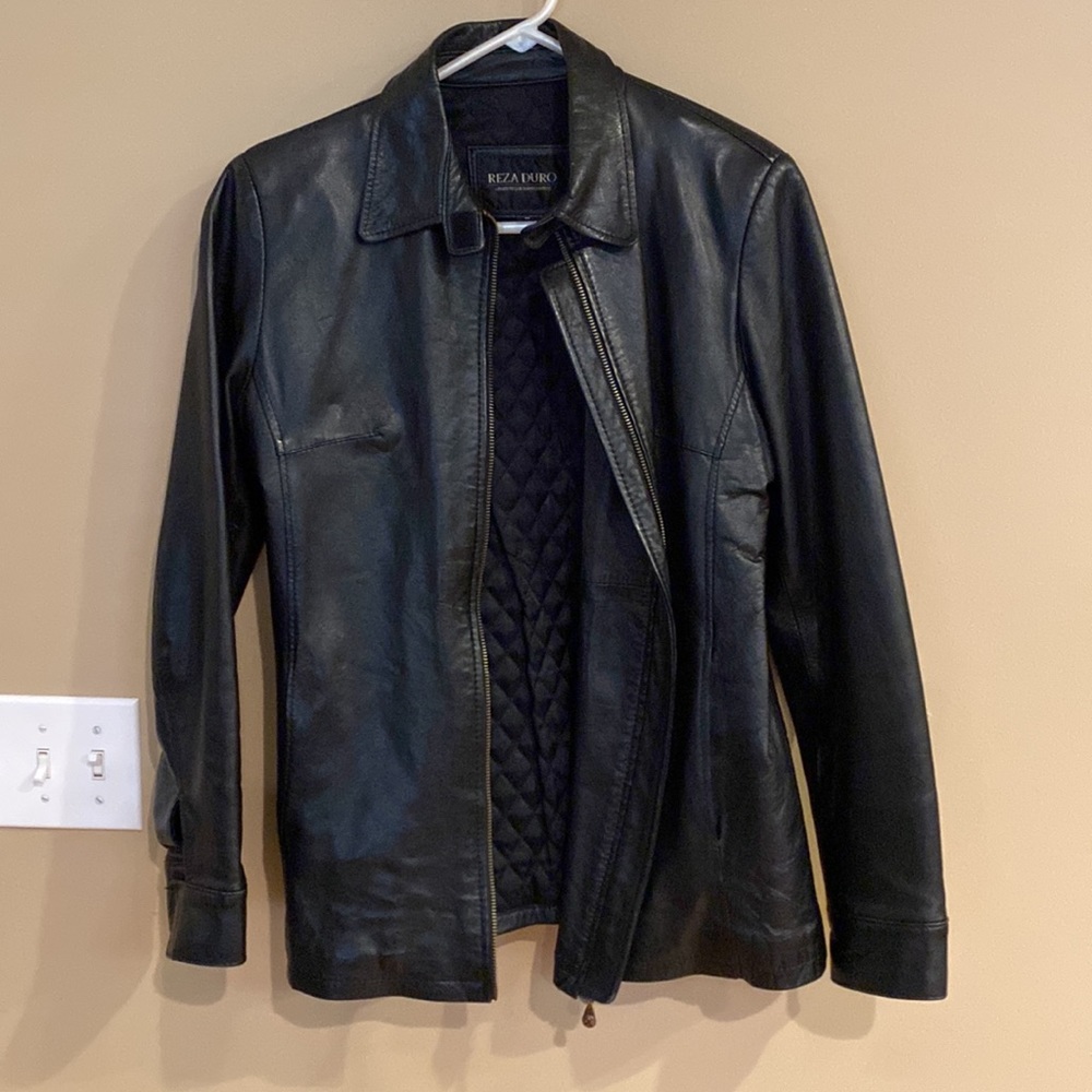 Genuine leather jacket black size L